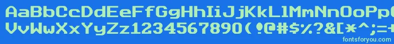 Datasunjustified Font – Green Fonts on Blue Background