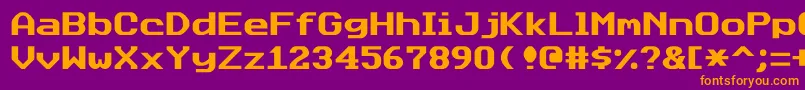 Datasunjustified Font – Orange Fonts on Purple Background