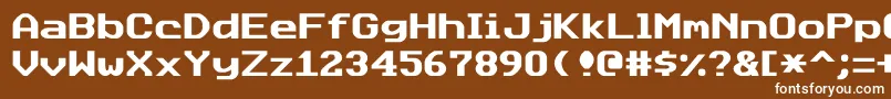 フォントDatasunjustified – 茶色の背景に白い文字