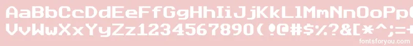 Datasunjustified Font – White Fonts on Pink Background