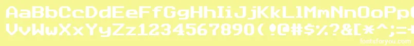 Datasunjustified Font – White Fonts on Yellow Background