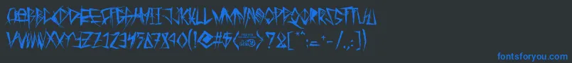 フォントTribalThreat – 黒い背景に青い文字