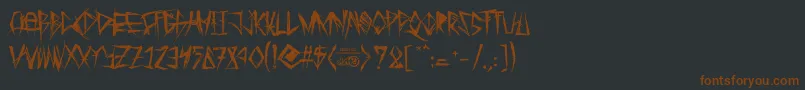 Fonte TribalThreat – fontes marrons em um fundo preto