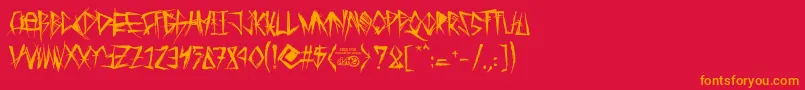 TribalThreat Font – Orange Fonts on Red Background