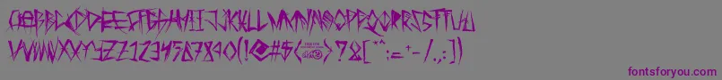 フォントTribalThreat – 紫色のフォント、灰色の背景