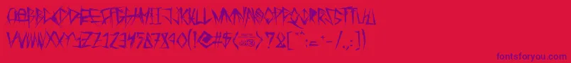 TribalThreat Font – Purple Fonts on Red Background