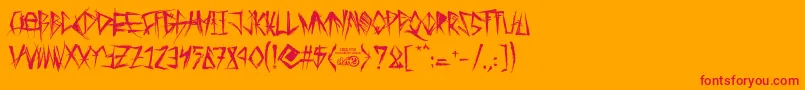 TribalThreat Font – Red Fonts on Orange Background