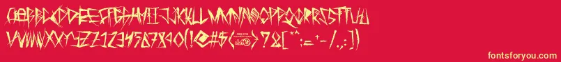 フォントTribalThreat – 黄色の文字、赤い背景