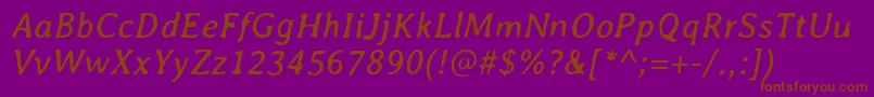AveriaItalic Font – Brown Fonts on Purple Background