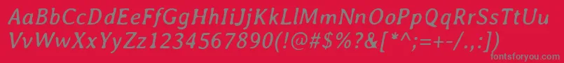 AveriaItalic Font – Gray Fonts on Red Background