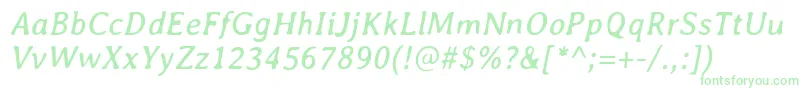 AveriaItalic Font – Green Fonts on White Background