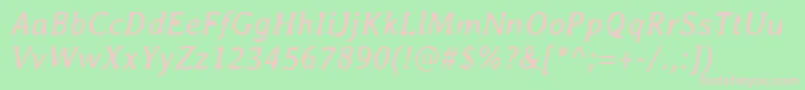 AveriaItalic Font – Pink Fonts on Green Background