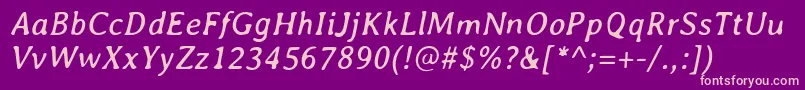 AveriaItalic Font – Pink Fonts on Purple Background