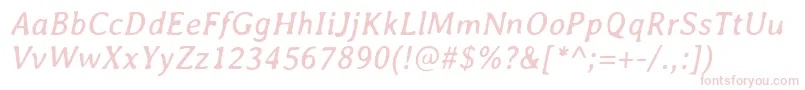 AveriaItalic Font – Pink Fonts on White Background