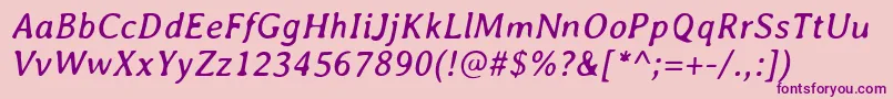 AveriaItalic Font – Purple Fonts on Pink Background