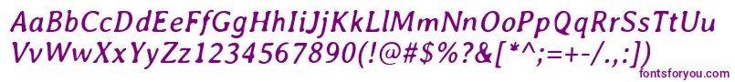 AveriaItalic Font – Purple Fonts on White Background