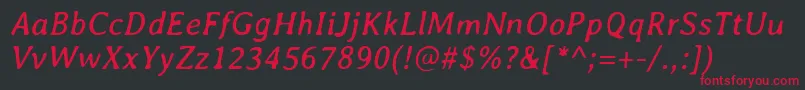 AveriaItalic Font – Red Fonts on Black Background