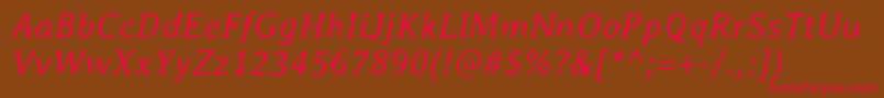 Шрифт AveriaItalic – красные шрифты на коричневом фоне