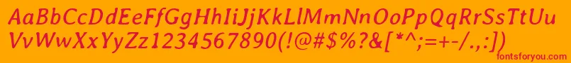Шрифт AveriaItalic – красные шрифты на оранжевом фоне