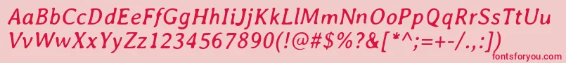 AveriaItalic Font – Red Fonts on Pink Background