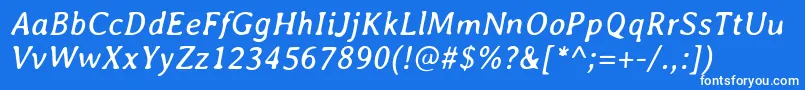 フォントAveriaItalic – 青い背景に白い文字