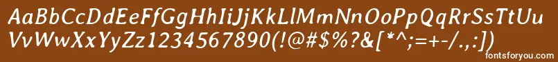 AveriaItalic Font – White Fonts on Brown Background