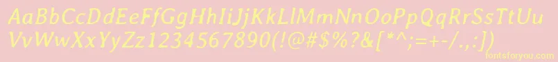 AveriaItalic Font – Yellow Fonts on Pink Background
