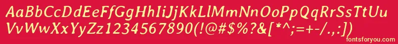 fuente AveriaItalic – Fuentes Amarillas Sobre Fondo Rojo