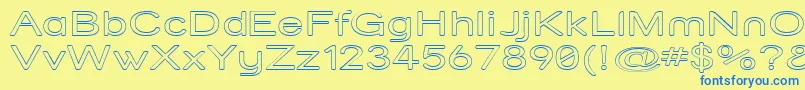 Strvarox-Schriftart – Blaue Schriften auf gelbem Hintergrund
