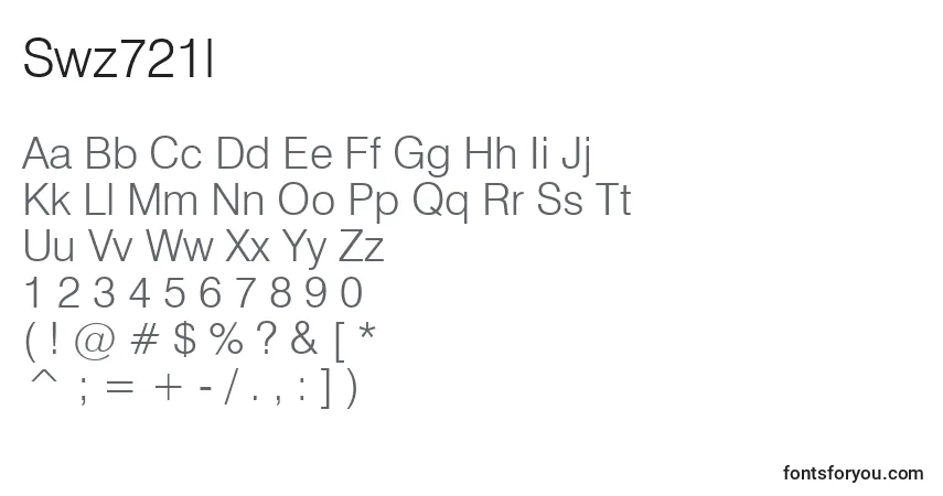 Czcionka Swz721l – alfabet, cyfry, specjalne znaki