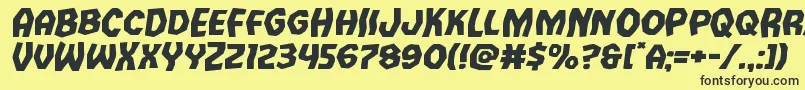 Vampirebrideexpandital Font – Black Fonts on Yellow Background