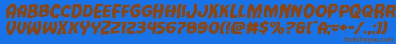 Vampirebrideexpandital Font – Brown Fonts on Blue Background