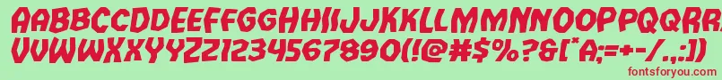 Vampirebrideexpandital Font – Red Fonts on Green Background