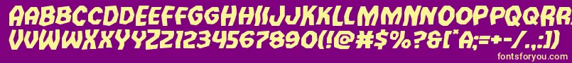 Vampirebrideexpandital Font – Yellow Fonts on Purple Background