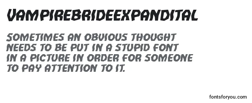 Review of the Vampirebrideexpandital Font