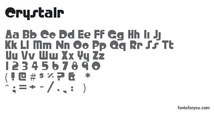Crystalr-fontti – aakkoset, numerot, erikoismerkit