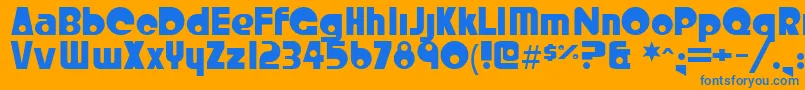 フォントCrystalr – オレンジの背景に青い文字