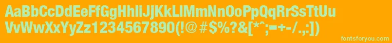 OlnovaExtraboldcond Font – Green Fonts on Orange Background