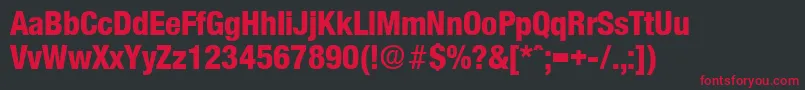 OlnovaExtraboldcond Font – Red Fonts on Black Background