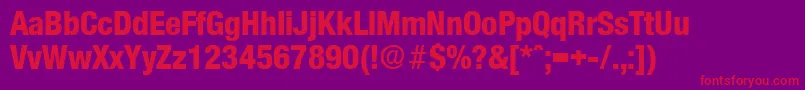 OlnovaExtraboldcond Font – Red Fonts on Purple Background