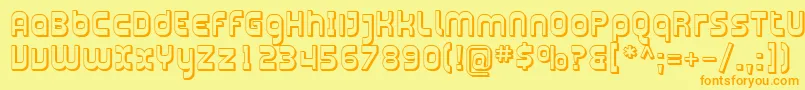 Sfplasmaticashaded Font – Orange Fonts on Yellow Background