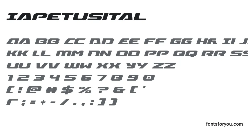 Fuente Iapetusital - alfabeto, números, caracteres especiales