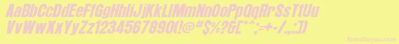 AlronoItalic Font – Pink Fonts on Yellow Background