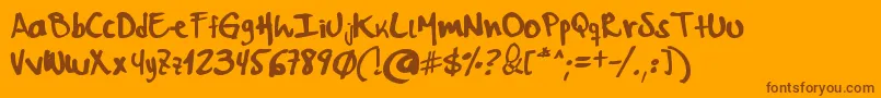 Weitere Informationen zur Myword-Schriftart Myword-Schriftart – Braune Schriften auf orangefarbenem Hintergrund