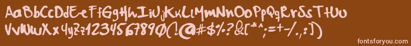 Myword Font – Pink Fonts on Brown Background