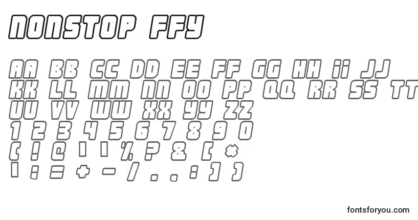 Nonstop ffyフォント–アルファベット、数字、特殊文字