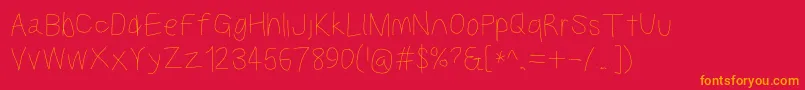 Kabinabd Font – Orange Fonts on Red Background