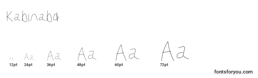 Kabinabd Font Sizes