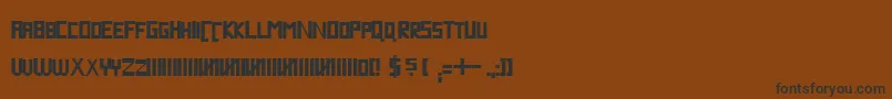 フォントBlockline – 黒い文字が茶色の背景にあります