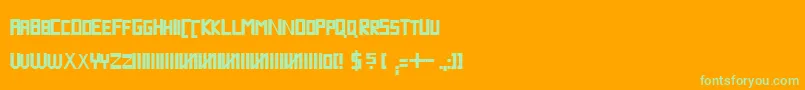 Шрифт Blockline – зелёные шрифты на оранжевом фоне